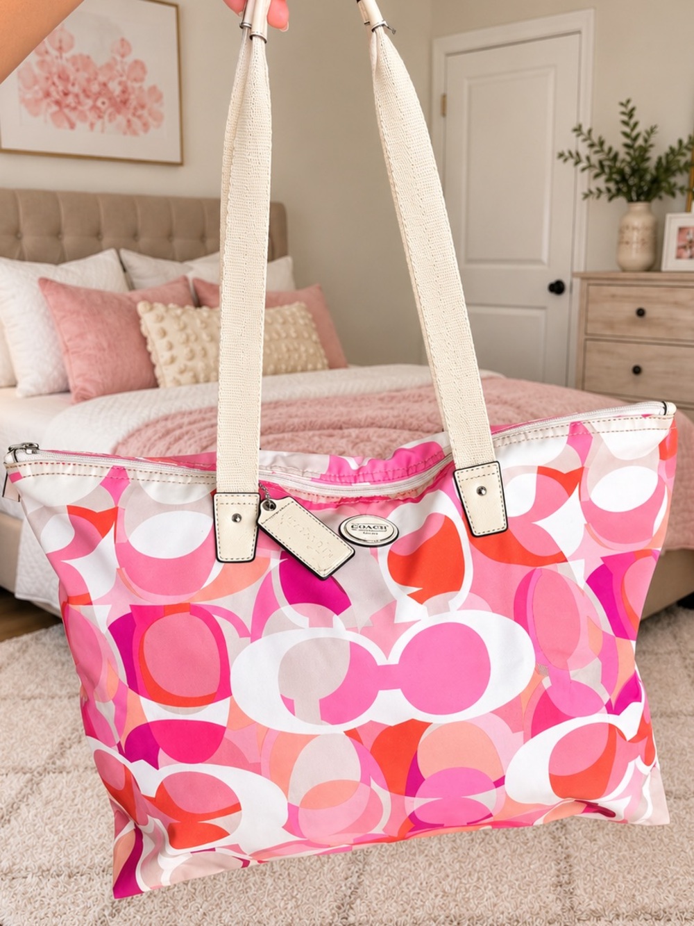 Coach Getaway Signature Nylon Packable Weekender Tote Bag